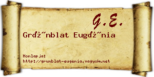 Grünblat Eugénia névjegykártya
